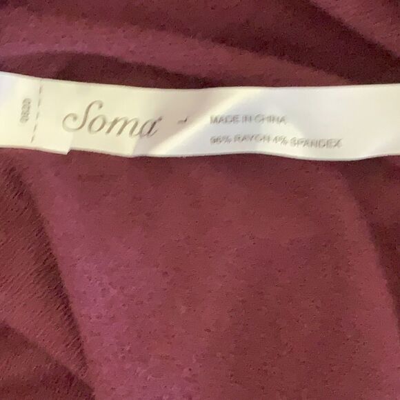 Soma Red Pajama Top with Long Sleeves and Relaxed Fit - Picture 6 of 6